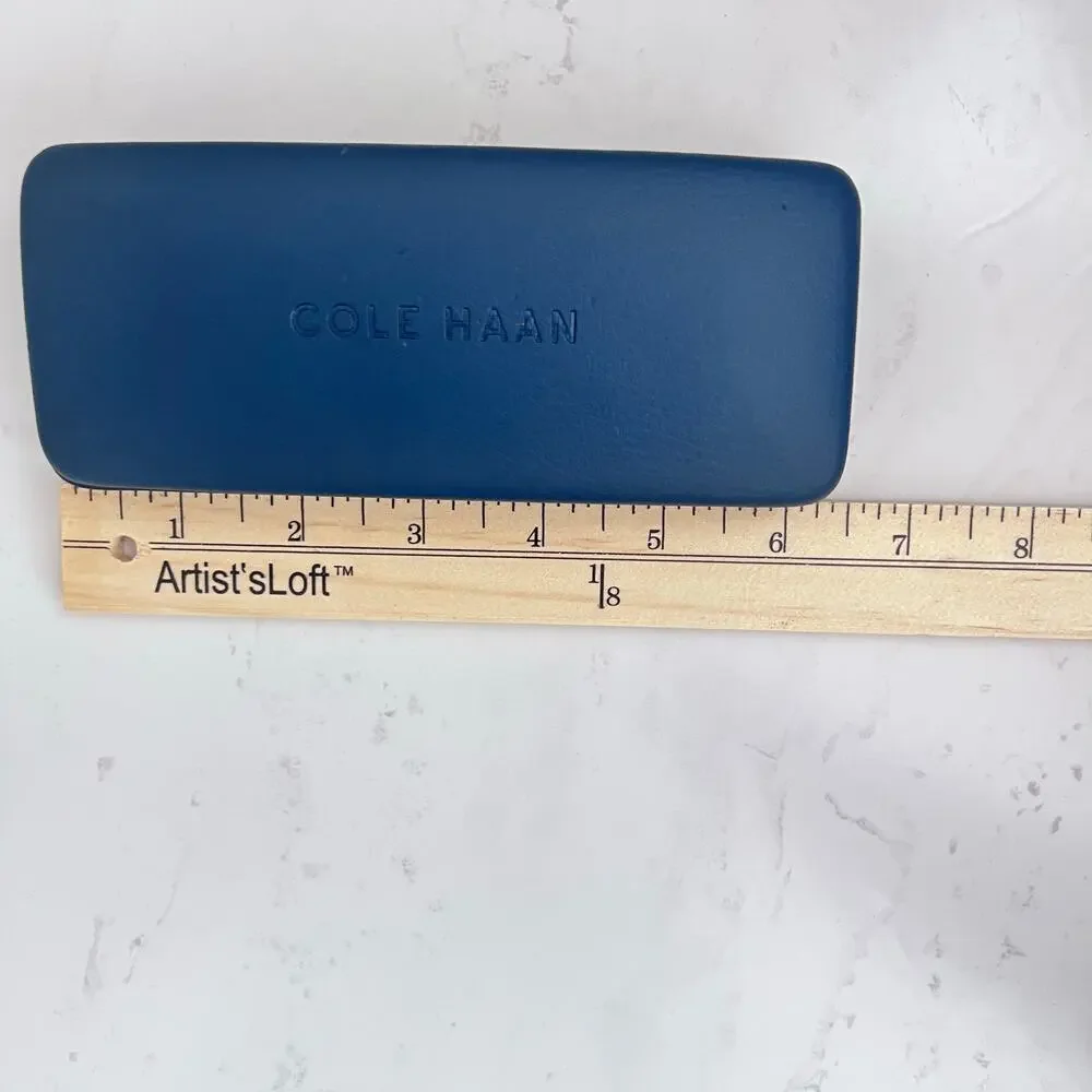 COLE HAAN NAVY BLUE HARD SIDE CLAM SHELL GLASSES SUNGLASSES CASE